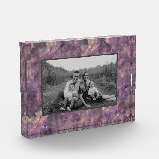 Abstrakter lila Quarzstein Fotoblock (Links)