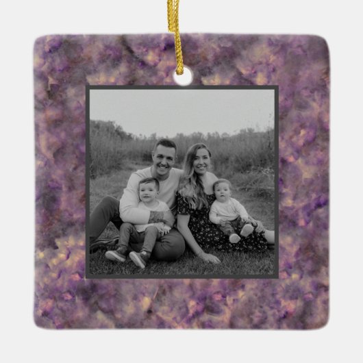 Abstrakter lila Quarzstein Keramikornament (Vorderseite)