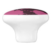 Abstrakter Lila rosafarbener Spritzer Splash Drops Keramikknauf (Seitenansicht)