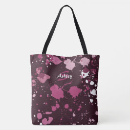 Abstrakter Lila rosafarbener Spritzer Splash Drops Tasche