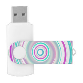 Abstrakter Lila und Aquamariner Swirl USB Stick