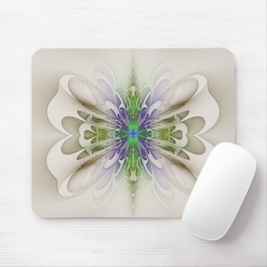 Abstrakter Lila und grüner Schmetterling "Gowan Gr Mousepad (Mit Mouse)