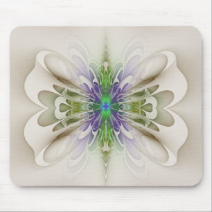 Abstrakter Lila und grüner Schmetterling "Gowan Gr Mousepad