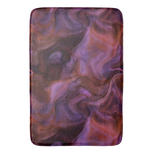 abstrakter lila und orangefarbener Marmor Badematte (Vorderseite Vertikal)