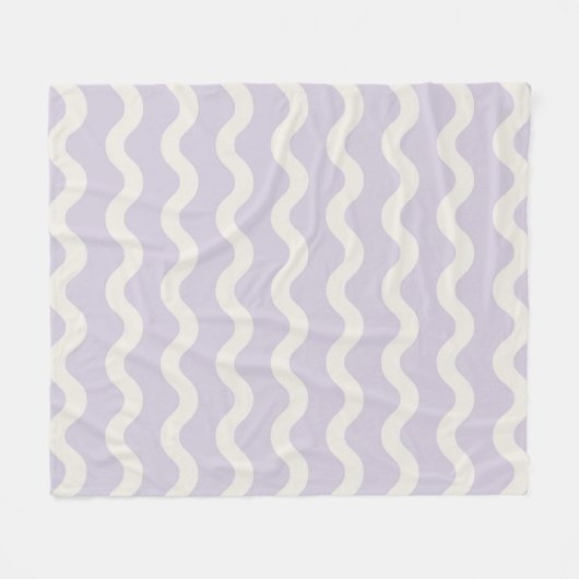 Abstrakter Lila Wavy Strip Moderner Frühling Somme Fleecedecke (Vorderseite (Horizontal))