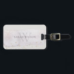 Abstrakter Lilac Brush Stoß Monogram Glitzer Gepäckanhänger<br><div class="desc">Wenn Sie weitere Anpassungen benötigen,  schreiben Sie mir bitte an yellowfebstudio@gmail.com.</div>