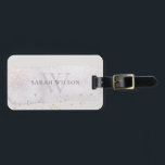 Abstrakter Lilac Brush Stoß Monogram Glitzer Gepäckanhänger<br><div class="desc">Wenn Sie weitere Anpassungen benötigen,  schreiben Sie mir bitte an yellowfebstudio@gmail.com.</div>