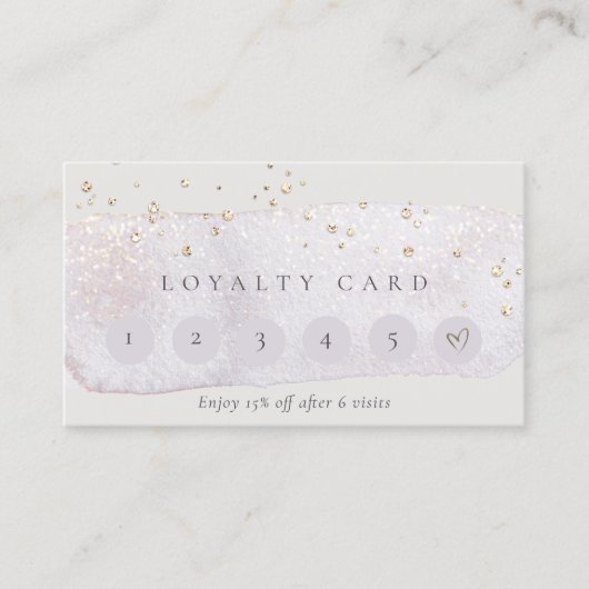 Abstrakter Lilac Pinsel Stock 6 Punch Loyalität Visitenkarte (Vorderseite)