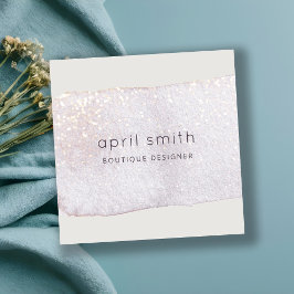 Abstrakter Lilac Pinselstrich Wasserfarben Shiny Quadratische Visitenkarte