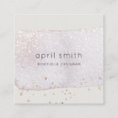 Abstrakter Lilac Pinselstrich Wasserfarbener Glitz Quadratische Visitenkarte (Vorderseite)