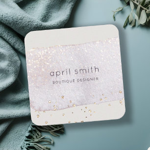 Abstrakter Lilac Pinselstrich Wasserfarbener Glitz Quadratische Visitenkarte