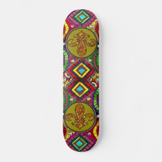 Abstrakter LilieSkateboard New Orleans Skateboard (Vorderseite)