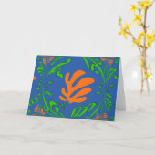 Abstrakter Lilly-Matisse-Stil Karte (Gelbe Blume)