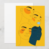 Abstrakter Linienstil-Kunstprint, Vier überlappend (Vorne/Hinten)