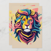 Abstrakter Lion Head Art Feiertagskarte (Vorne/Hinten)