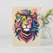 Abstrakter Lion Head Art Feiertagskarte (Stehend Vorderseite)