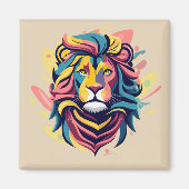 Abstrakter Lion Head Art Magnet (Vorne)