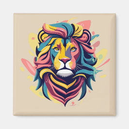 Abstrakter Lion Head Art Magnet