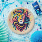 Abstrakter Lion Head Art Pappteller (Party)