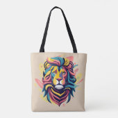 Abstrakter Lion Head Art Tasche (Rückseite)