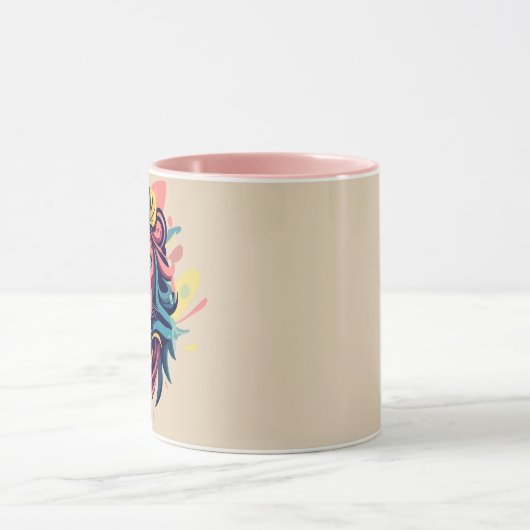 Abstrakter Lion Head Art Tasse (Zentrum)