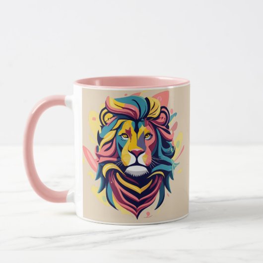 Abstrakter Lion Head Art Tasse (Links)