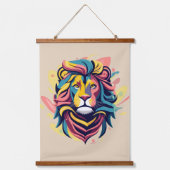 Abstrakter Lion Head Art Wandteppich Mit Holzrahmen (Vorderseite)