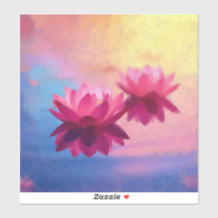 Abstrakter Lotus pink Aufkleber