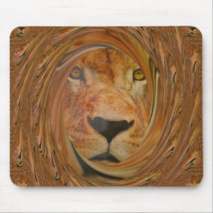 Abstrakter Löwen-Safari-Kunstprint Mousepad