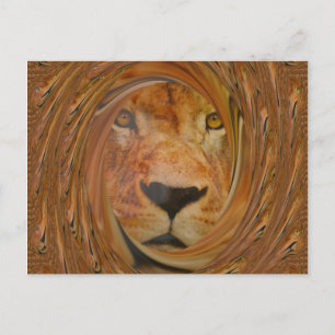 Abstrakter Löwen-Safari-Kunstprint Postkarte
