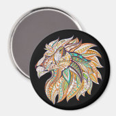abstrakter Löwenmagnet Magnet (Vorderseite/Rückseite)