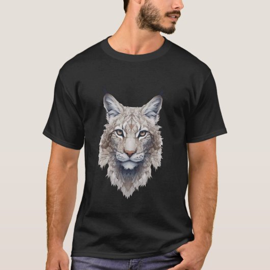 Abstrakter Luchs Dunkle Fantasy Wilde Katze Luchse T-Shirt (Vorderseite)