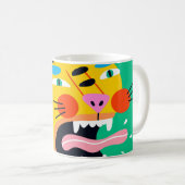 Abstrakter lustiger Tiger Kaffeetasse (VorderseiteRechts)