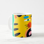 Abstrakter lustiger Tiger Kaffeetasse (Vorderseite Links)