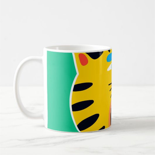 Abstrakter lustiger Tiger Kaffeetasse (Links)