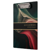 Abstrakter Luxus in schwarz grün Klemmbrett (Links)