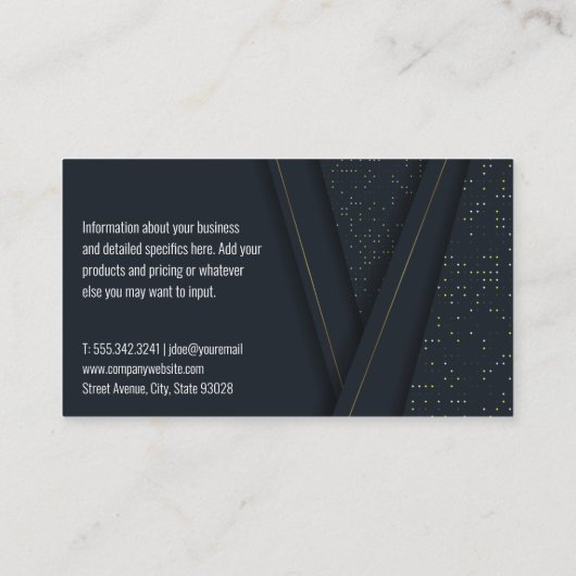 Abstrakter Luxus Visitenkarte (Rückseite)