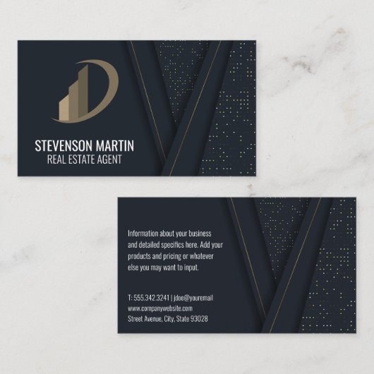 Abstrakter Luxus Visitenkarte (Vorne/Hinten)