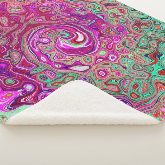 Abstrakter Magenta und grüner Retro-Flüssigkeitswi Sherpadecke (3/4)