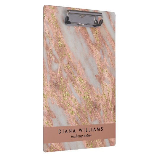 Abstrakter Makeup-Künstler aus rosa Marmor Klemmbrett (Rechts)
