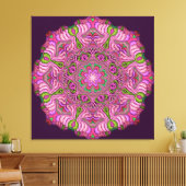 Abstrakter Mandala Canvas-Druck Rosa-Pop Leinwanddruck (Insitu (Wohnzimmer))