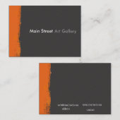 Abstrakter Mandarinebrushstroke-modernes Visitenkarte (Vorne/Hinten)