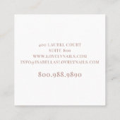 Abstrakter manicuristischer Nagelsalon Kupfer-Glit Quadratische Visitenkarte (Rückseite)