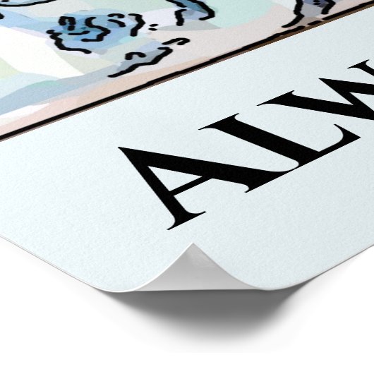 Abstrakter Mann auf Handy, Text bearbeiten Poster (Ecke)