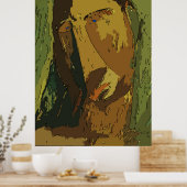 Abstrakter Mann, Text hinzufügen Poster (Küche)