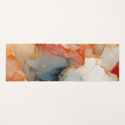 Abstrakter Marmor aus Rotgold Yogamatte (Vorderseite (Horizontal))