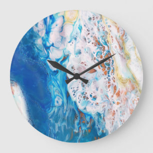 Abstrakter Marmor bewegt Hintergrund wellenartig Große Wanduhr