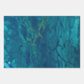 Abstrakter Marmor, blau-gelb, mosaik Fluid Art Geschenkpapier Set (Vorderseite 2)