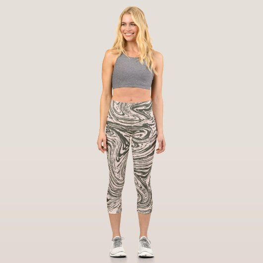 Abstrakter Marmor Capri Leggings (Vorderseite)