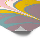 Abstrakter Marmor Ebru Kunst Einzigartiges Design Poster (Ecke)